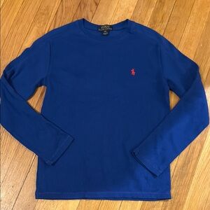 Polo by Ralph Lauren Royal Blue Long Sleeve Tee with Iconic Logo